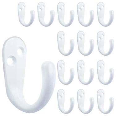 Imagem de Coat Hooks iBosins, pino único montado na parede, 15 unidades (branco)