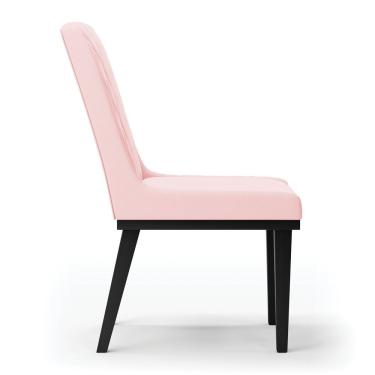 Imagem de Cadeira Sala De Jantar Base Madeira Preto Kit 8 Sofia Suede D03 - D'rossi Cor Rosa Bebê