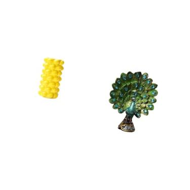 Imagem de Fenteer Vaso de Flores de Porcelana E Estátua de Pavão, Ornamento de Mesa Elegante para Sala de Estar, Quarto, Escritório, Estante, Coleção de Decoração para