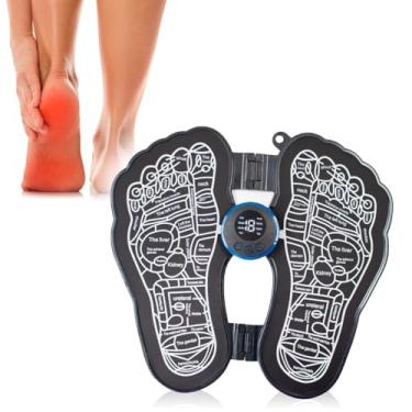 Imagem de Massageador para Pés Elétrico, EMS Estimulação Muscular, Acupuntura, Dobrável, Carregamento USB