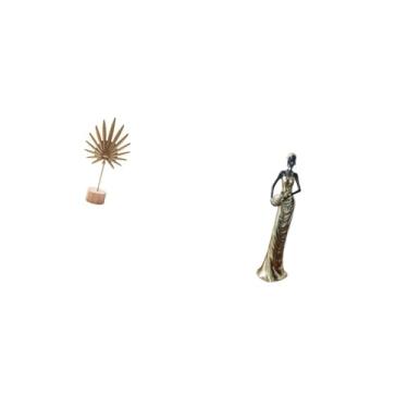 Imagem de Fenteer Escultura de Folha de Metal Abstrata Nórdica E Estatueta de Tribal Africana, Arte Vintage, Artesanato, Estátua Decorativa para Mesa, Lareira, a