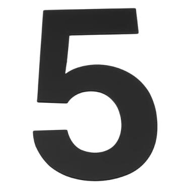 Imagem de Números de casa autoadesivos de 8,89 cm para uso externo, 1 placa de visibilidade de endereço de aço inoxidável para casa fora da porta do jardim, decoração de caixa de correio, número 5