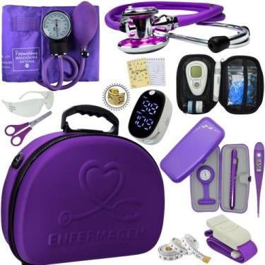 Imagem de Kit Enfermagem Maleta Super Luxo Completa Aparelho Esteto Estagio Medi