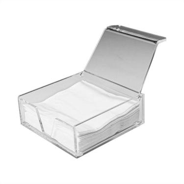 Imagem de Porta Guardanapos Acrílico Transparente 5mm Centauri Mod M Organizador Mesa Cozinha Compacto Prático