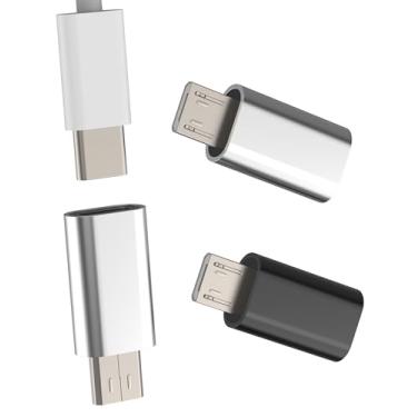 Imagem de Adaptador USB-C fêmea para micro USB macho (pacote com 3) carregamento e transferência de dados tipo C para conversor micro USB, conector de porta de plugue compatível com acessórios de carregador