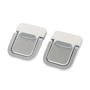 Imagem de Suporte de dispositivo eletrônico portátil prateado – Suportes premium para notebook-computador, liga de alumínio preta, suporte adesivo para máxima portabilidade