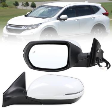 Imagem de Lqito Espelho lateral esquerdo do motorista compatível com Honda CRV CR-V 2017 2018 2019 2020 2021 2022 com vidro dobrável manual elétrico aquecido sinal de seta branco substituição #76251T1WA01ZF (9