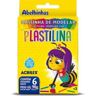 Imagem de Massa para Modelar Plastilina com 06 Cores 90G - Pacote com 12 - Acril