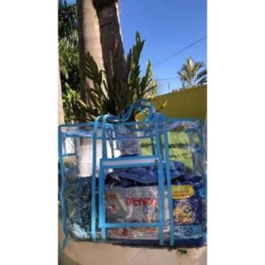 Imagem de Bolsa Transparente 100% PVC/Piscina/Praia/Enfermagem/Jumbo/Multiuso/AZ