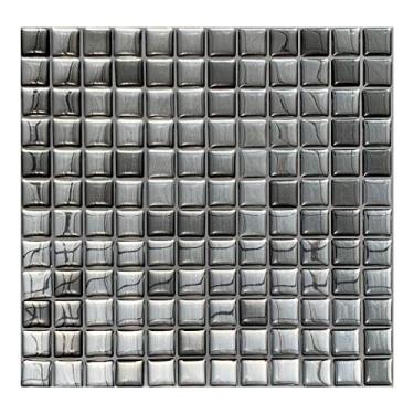 Imagem de Pastilha Adesiva Espelhada Cinza Mini Kit 4 Placas