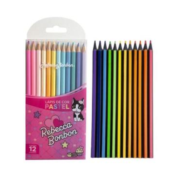 Imagem de Kit Lápis de Cor Pastel E Neon C/ 24Un P/ ra Desenho Pintura Escolar A