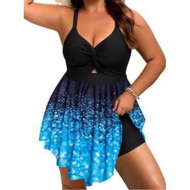 Imagem de Maiô Tankini Arolina Plus Size Tummy Control 5X Galaxy