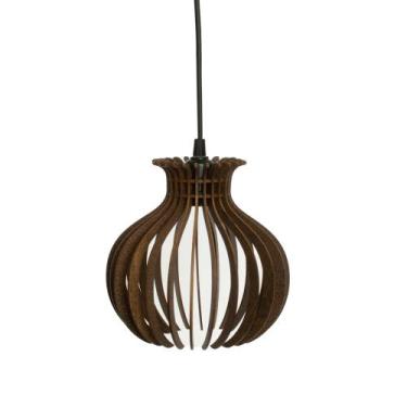 Imagem de Pendente Luminária de teto Estilo Onion Rústico Cor Marrom - Manushop,