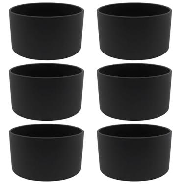 Imagem de Heran Capa protetora de silicone com 6 peças, capa de silicone antiderrapante, para frascos de spray de 473 ml, garrafas de água de 12 a 680 g, preta