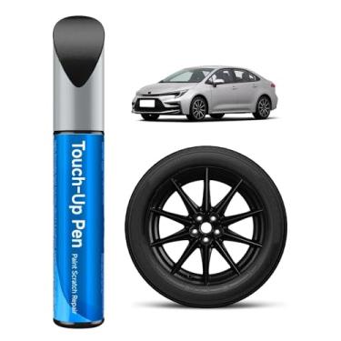 Imagem de Tinta de retoque de roda preta fosca para Toyota, caneta de reparo de arranhões de aro, ferramenta de reparo de arranhões de aro rápida e fácil, conserta rapidamente a área da roda arranhada