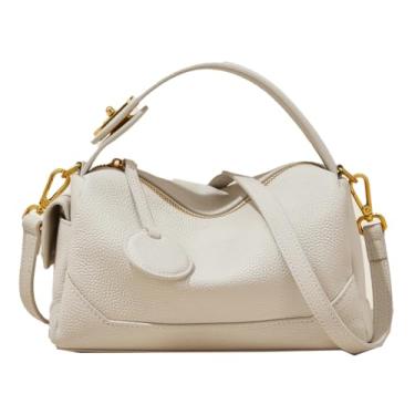 Imagem de Jusavie Bolsa feminina Boston 2025 primavera moderna bolsa de travesseiro despojada bolsa de ombro bolsa transversal bolsa bolsa de compras trabalho viagem, Branco, Medium, J-l-25pubb10-branco