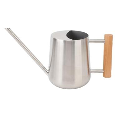 Imagem de Mini Regador Regador para Plantas de Interior Regador Pequeno Regador de Plantas de Aço Inoxidável Com Bico Longo Cabo de Madeira para Flores de Jardim Ao Ar Livre