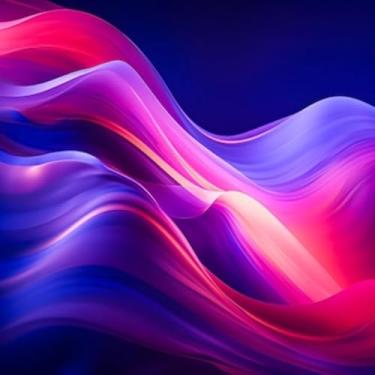 Imagem de Quadro Decorativo Abstracto Tecnologia Fluida Arte Moderna para Sala Escritório Estilo Contemporâneo 30x30cm