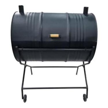 Imagem de Churrasqueira Bafo Tambor C/ Grelha + Suporte 200lt 200l Preto