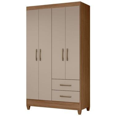 Imagem de Guarda Roupa Solteiro Chile 4p 103 Cm Carvalho Fendi Moval