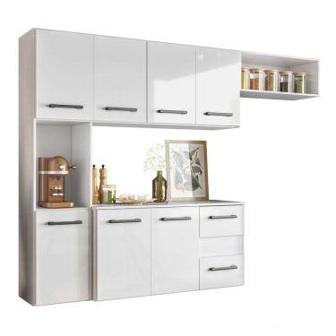 Imagem de Cozinha Suspensa 07 Portas 02 Gavetas Branco Juliete - Nicioli