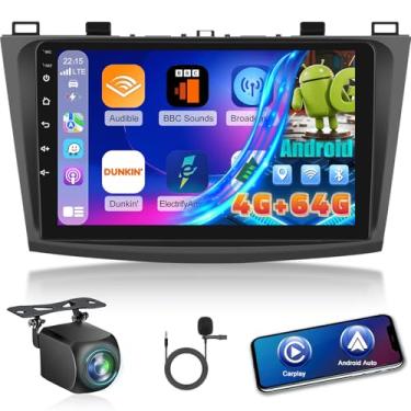 Imagem de [4+64] Rádio automotivo Volxcereo para Mazda 3 2009-2013, 9 polegadas 1280 * 720 Android Touchscreen estéreo com Carplay/Android Auto, GPS, WiFi, Bluetooth 5.0, SWC, FM/RDS