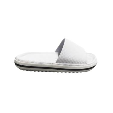 Imagem de Chinelo Slide Confortável com Sola Plataforma Unissex (Branco, BR, Adulto, Faixa Numérico, M, 42, 43)