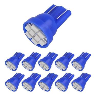 Imagem de Kit 20 Lampada T10 8 Led Azul Pingo Luz  12 Volts
