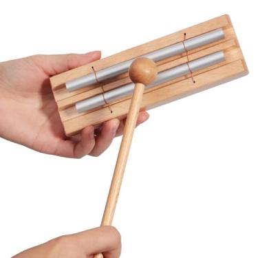 Imagem de Carrilhão de mão de 2 tons com martelo - Instrumento de percussão portátil com martelo para mindfulness, ioga, gerenciamento de sala de aula e treinamento de foco