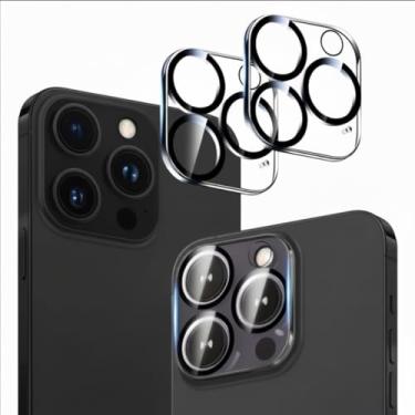 Imagem de Pacote com 2 protetores de lente de câmera de vidro temperado para iPhone 11 Pro de 5,8 polegadas e iPhone 11 Pro Max de 6,5 polegadas, brilho brilhante, ultra HD, dureza 9H, antiarranhões, fácil de