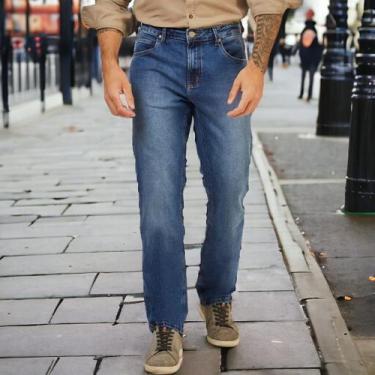 Imagem de Calça Jeans Premium Masculina Chicago Strech Regular Line Corte Reto O
