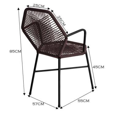 Imagem de Cadeira Tropicália Aço Fibra Sintética Gourmet Acesse Móveis Tabaco