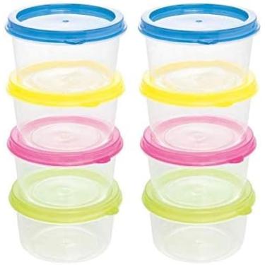 Imagem de Conjunto 8 Mini Potes Circulares Plastico 6,5 Cm X 3,5 Cm