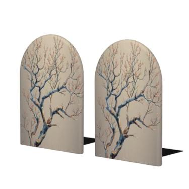 Imagem de Suporte de livros decorativo de madeira para plantas de árvore, suporte para livros, antiderrapante, resistente, para escritório, escritório, biblioteca, escola, estudo, decoração, divisórias, 1 par