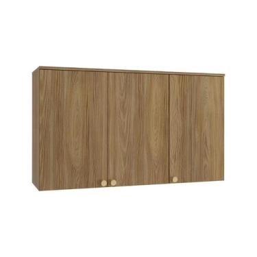 Imagem de Armário Aéreo 3 Portas Nogueira Fosco em Madeira Da Kappesberg 120x34x