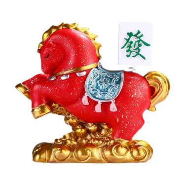 Imagem de Bothyi Escultura de Cavalo em Cerâmica, Resina, Centro de Mesa, Estatueta Chinesa de Feng Shui, Miniatura de Animal para, Sala de Estar ou Escritório, D