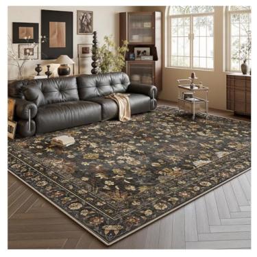 Imagem de SPXMQSS Tapetes para sala de estar, tapete lavável para quarto, macio e antiderrapante, resistente ao desgaste para quarto, sala de jantar, cabeceira, corredor, 120 x 200 cm