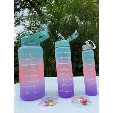 Imagem de Garrafas de Água Squeeze (kit com 3 peças) - Alm, Verde