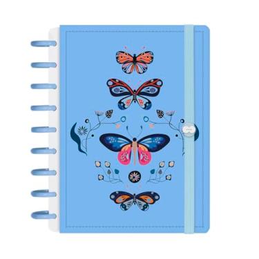 Imagem de Caderno Iscool Disc Inteligente 140 Folhas Butterfly Azul Claro M+