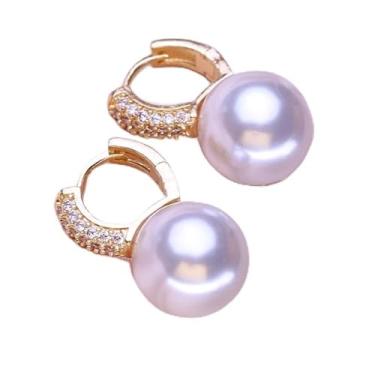 Imagem de Brincos Banhado A Ouro Argola Dourado Micro Zircônia C/Pérola