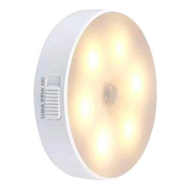 Imagem de Luminária LED Recarregável USB com Sensor de Presença, Sem Fio, Branca, Portátil