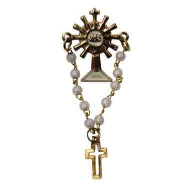 Imagem de 12 Bottons Ostensório Mini Terço Eucarístico - SJO Artigos Religiosos