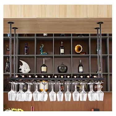 Imagem de APUM Rack de teto decorativo de teto retrô cabide de cabeça para baixo, adequado para sala de estar, sala de jantar, bar, balcão, expositor de vasos de flores