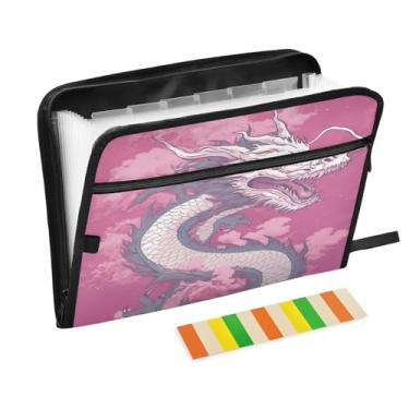 Imagem de Wassud Aquarela Dragão Chinês Acordeão Arquivo Organizador Letra A4 Pasta de Arquivo de Papel Organizador de Documentos com Etiquetas Pasta de Arquivo Expansível 13 Bolsos