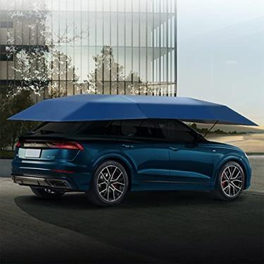 Imagem de Barraca de guarda-chuva de carro, cobertura de carro barraca de carro - impulso hidráulico semiautomático de 5 m, para-sol universal para garagem manual, cobertura de dossel de carro à prova de sol