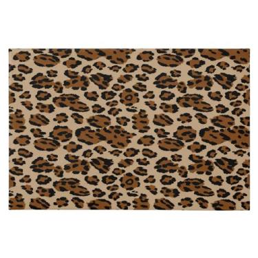 Imagem de CEBUGI Tapete de área 60 x 90 cm, macio, lavável, antiderrapante, com revestimento de borracha, estampa de leopardo, para sala de estar, quarto, decoração de casa