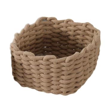 Imagem de YWJLQH Cesto para Toalhas, Caixa Organizadora Multiuso, Cesto Decorativo em Macramê para Cosméticos, Brinquedos, Armário E Quarto Infantil, Marrom, Tamanho real