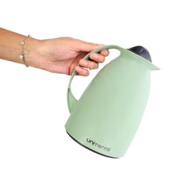 Imagem de Garrafa Térmica com Coador Filtro e Açucareiro, 650ml, Vidro e Plástico Polipropileno, Livre de BPA, 22cm, Inclui Colher