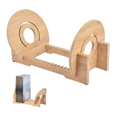 Imagem de Suporte para armazenamento de CDs Suporte de gravação vinil, suporte armazenamento , rack exibição álbum mesa, moderno lp, comporta até 50 álbuns ou cds