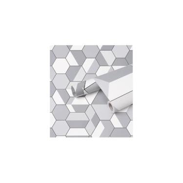 Imagem de Papel de Parede Adesivo PVC Estampa Tela Geométrica, 5 Metros x 45cm, Impermeável, Autoadesivo, 350g